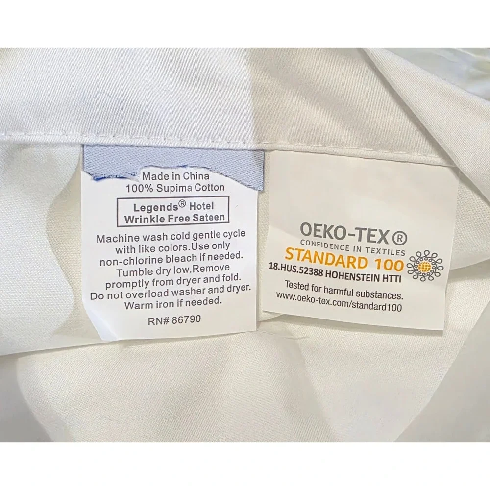 The Company Store Legends Hotel King Duvet Cover White Supima Cotton Sateen DS29